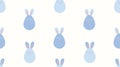 Seamless pattern with blue bunnies. Vector